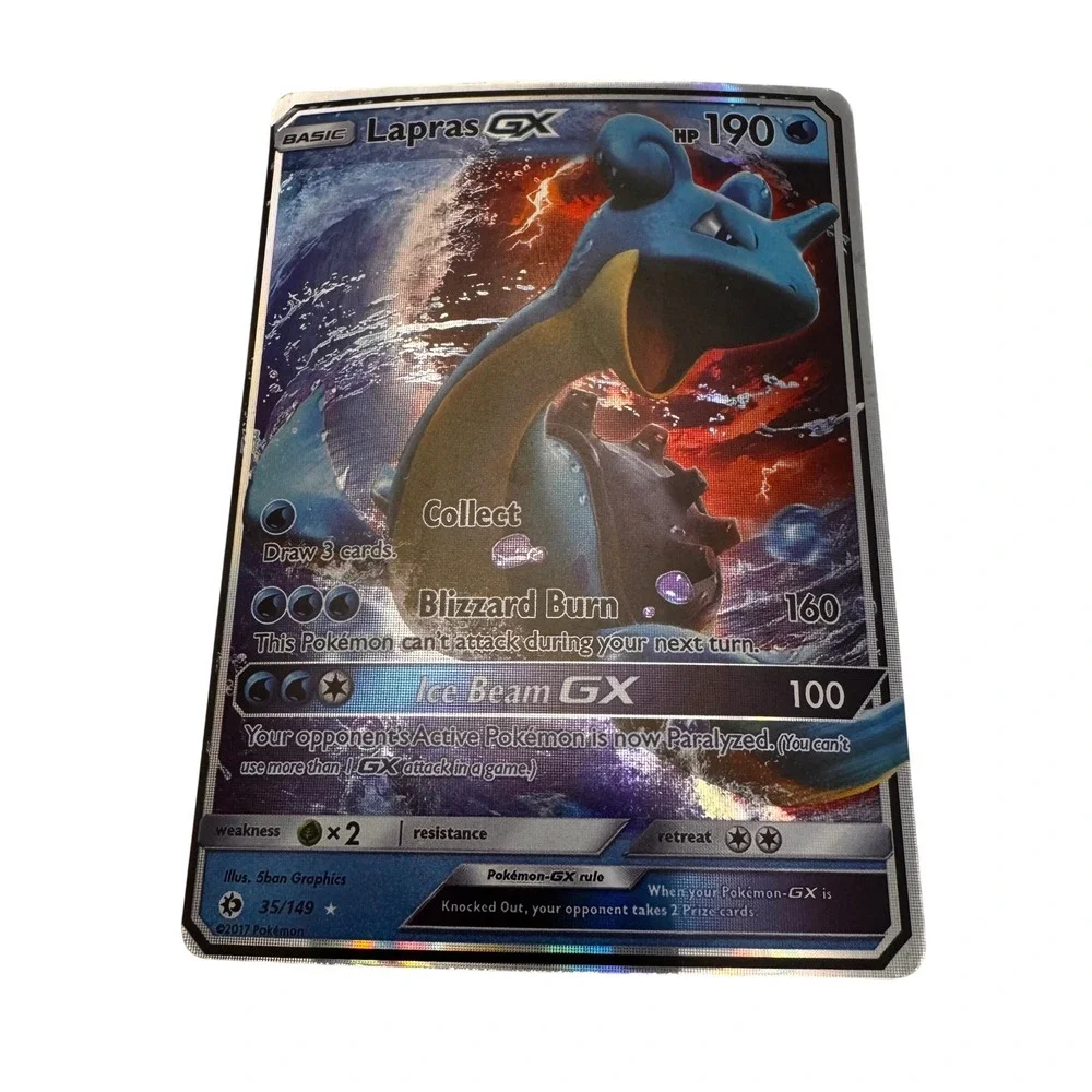 Pokemon | Toys | Pokemon Lapras Gx 3549 Ultra Rare Sun Moon Base Set Holo  Trading Card | Poshmark
